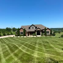 Lawn mowing and striping