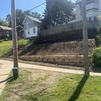 Patio and mulch beds